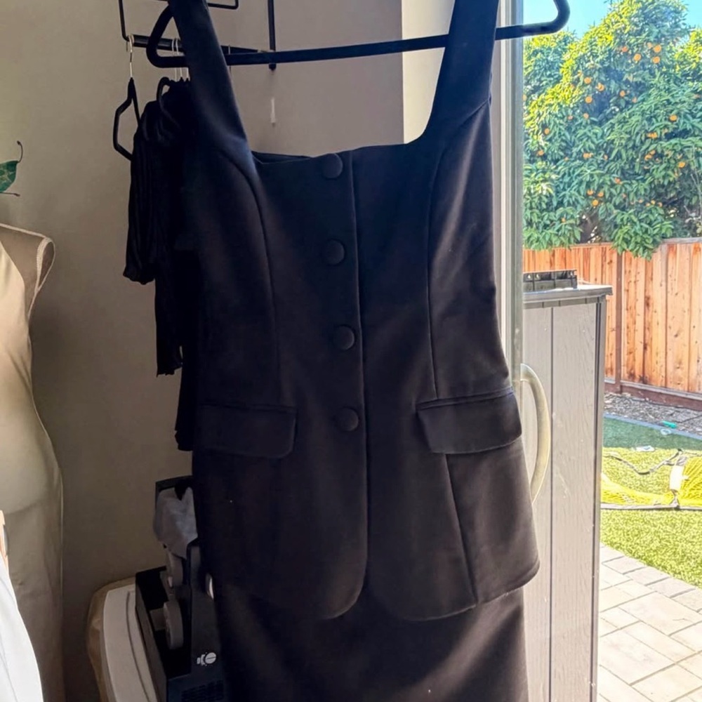 Brand new with tag Club L London Black Tailored Square-Neck Mini Dress